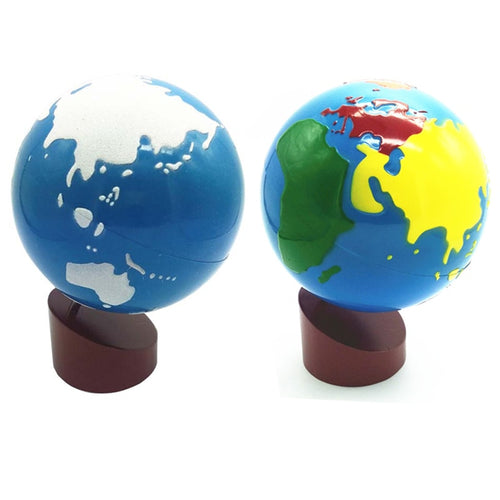 Earth Globe Plastic and Wood Material Learn to Know World