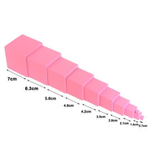 Load image into Gallery viewer, Pink Tower Solid Wood Cubes Toy 0.7-7CM