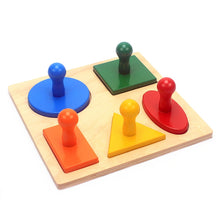 Load image into Gallery viewer, Solide Wood Five Types of Geometric Shapes Toy