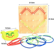 Load image into Gallery viewer, The Rope on Wooden Nail Math Educational Toy &amp; Bear Board Threading Plate