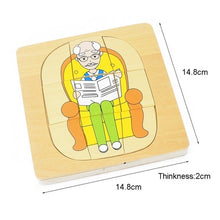 Load image into Gallery viewer, Life Cycle  Puzzles Multi-layer (Frog / Butterfly / Sunflower / Woman / Man )