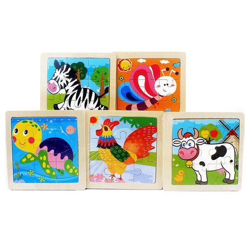 Lovely Animal/Vehicle/Farm/Ocean Jigsaw Puzzle Wooden Toy