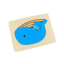 Load image into Gallery viewer, Wooden Puzzles Animal Carton Rabbit/Bird/Whale Multilayer 3D Puzzle