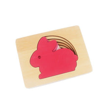 Load image into Gallery viewer, Wooden Puzzles Animal Carton Rabbit/Bird/Whale Multilayer 3D Puzzle