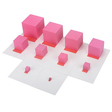 Load image into Gallery viewer, Pink Tower with 10Pcs Stand Cards 0.7-7CM Montessori Materials