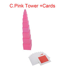 Load image into Gallery viewer, Pink Tower with 10Pcs Stand Cards 0.7-7CM Montessori Materials