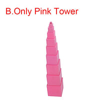 Load image into Gallery viewer, Pink Tower with 10Pcs Stand Cards 0.7-7CM Montessori Materials