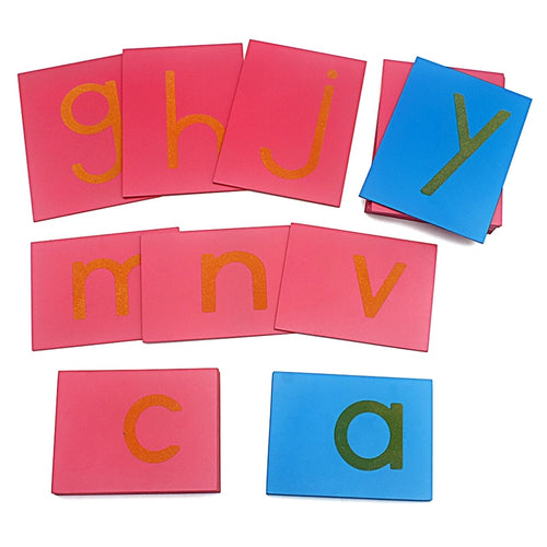 27Pcs Pink / Blue Lower Case Sandpaper Letters