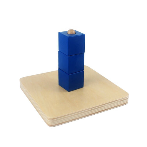 Wood Blue Cube Socket Toy