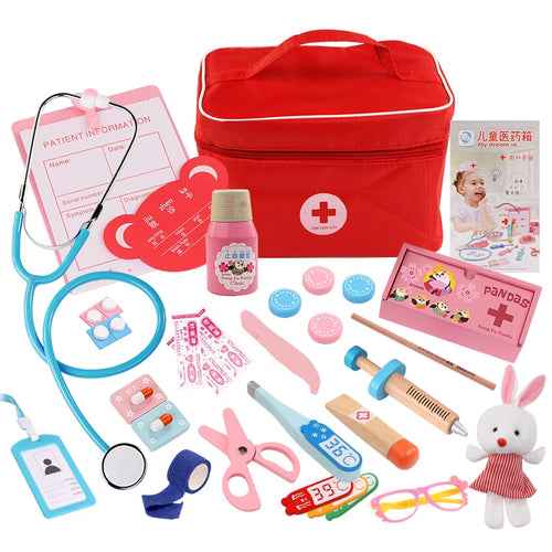 Wood Doctor Toys Red Medical Kit