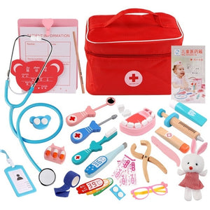 Wood Doctor Toys Red Medical Kit
