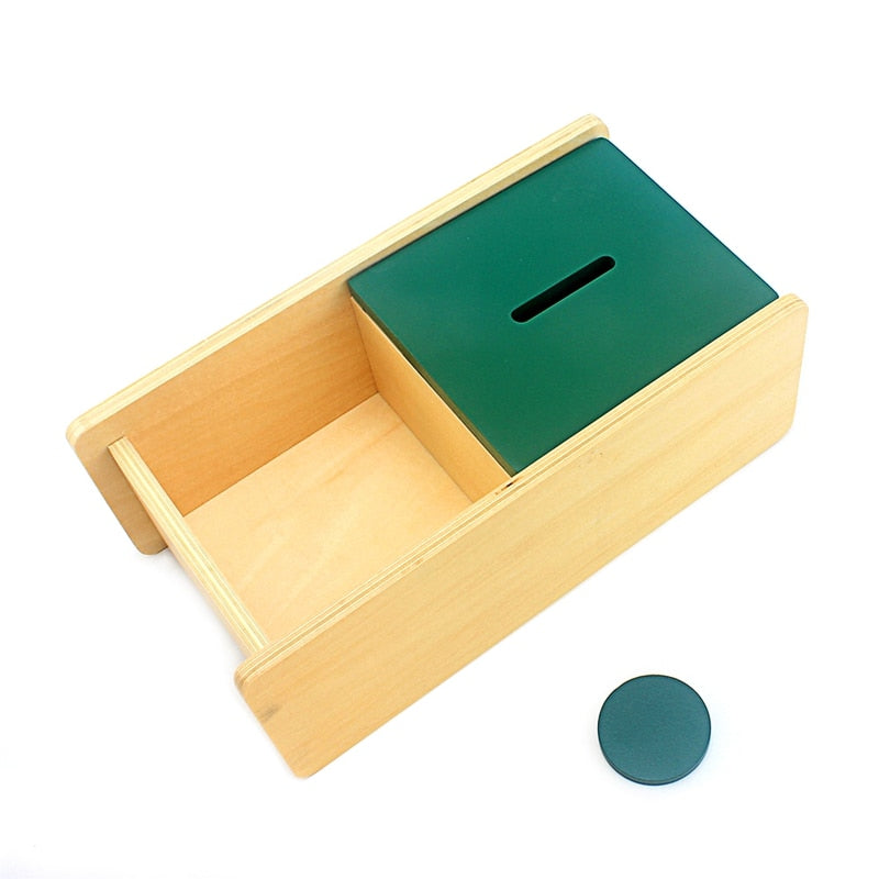 Imbucare Box With Coin Green Wooden Box