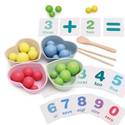 Baby Math Toy Digitals 0-9 Counting Practices Colorful Clip Balls