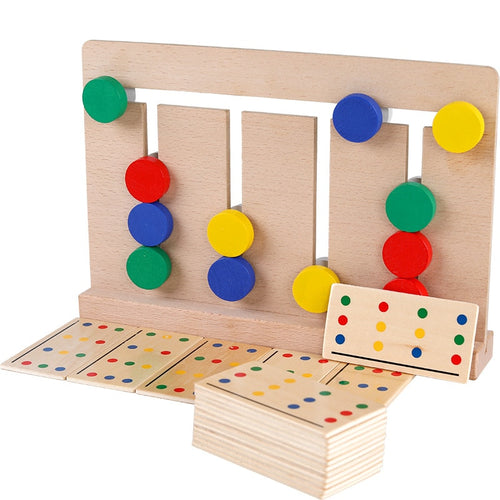 Four Colors Game with Wooden Cards Educational Toys