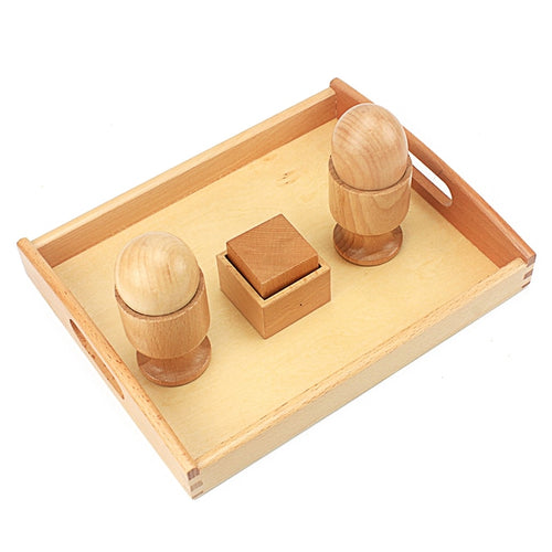 Egg Ball with Cup Cube with Wooden Box Montessori 3D Toys