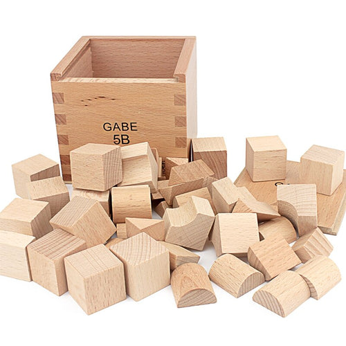 Frobel Gabe5B Balance and Symmetry Flat Bevel Cube Wood Toys